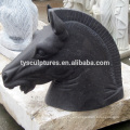 life size antique art work stone marble horse head for indoor decoration